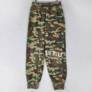 True Religion Pants Womens Small Green Camo High Rise Joggers Sweatpants Casual